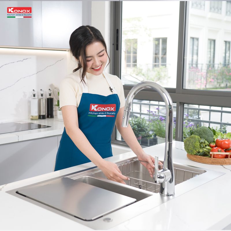 CHẬU RỬA BÁT KONOX KN8651TD DEKOR 5 CHẬU RỬA BÁT KONOX KN8651TD DEKOR