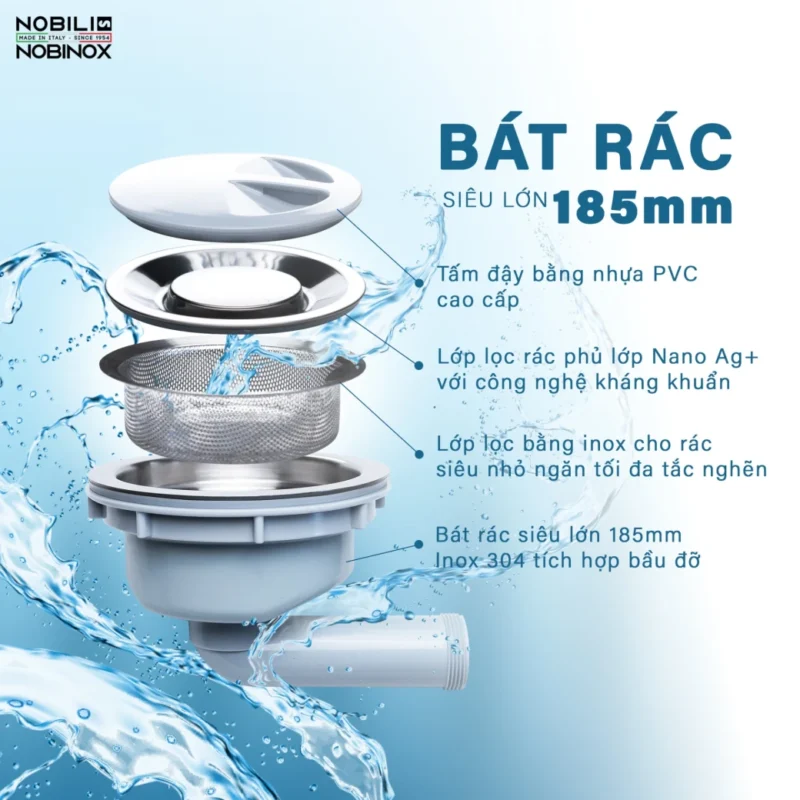 CHẬU RỬA BÁT NOBINOX LIRA NJ562D 20 CHẬU RỬA BÁT NOBINOX LIRA NJ562D