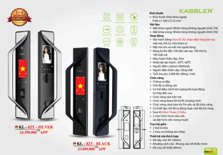 KHOÁ ĐIỆN TỬ KASSLER KL-82T BLACK 2 KHOÁ ĐIỆN TỬ KASSLER KL-82T BLACK