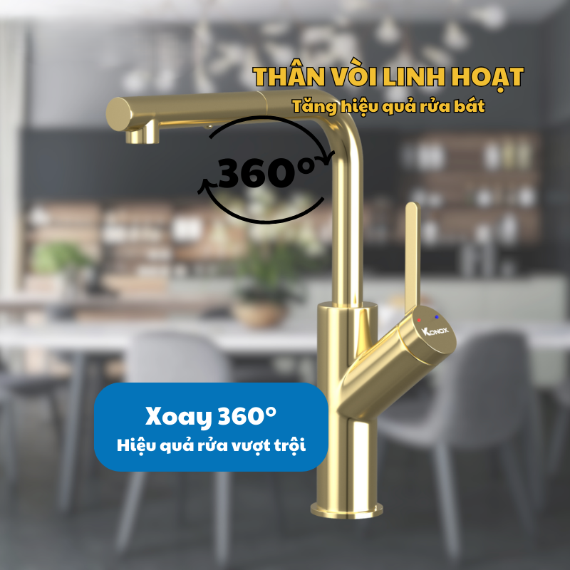 VÒI RỬA BÁT KONOX ARTAN GOLD 14 VÒI RỬA BÁT KONOX ARTAN GOLD