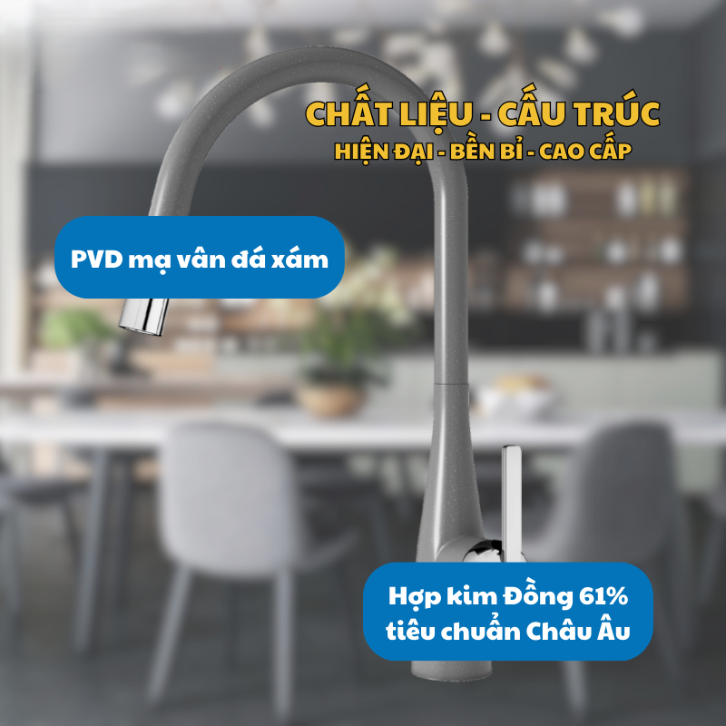 VÒI RỬA BÁT KONOX CURVA GREY 5 VÒI RỬA BÁT KONOX CURVA GREY