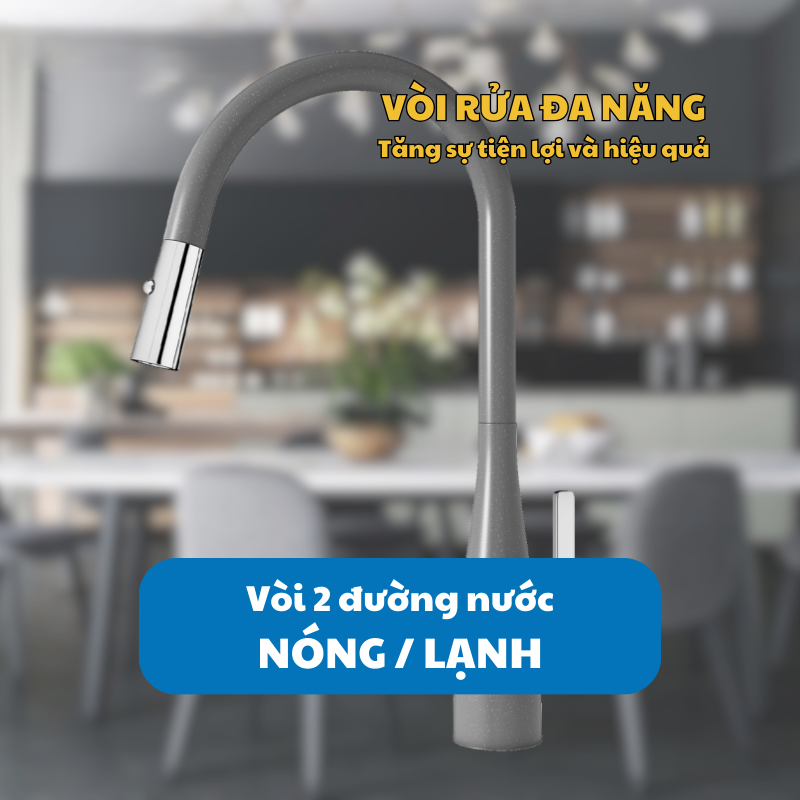 VÒI RỬA BÁT KONOX CURVA GREY 6 VÒI RỬA BÁT KONOX CURVA GREY