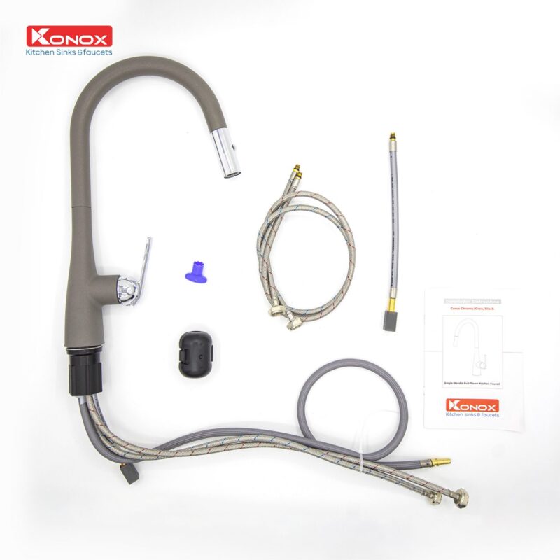 VÒI RỬA BÁT KONOX CURVA GREY 3 VÒI RỬA BÁT KONOX CURVA GREY