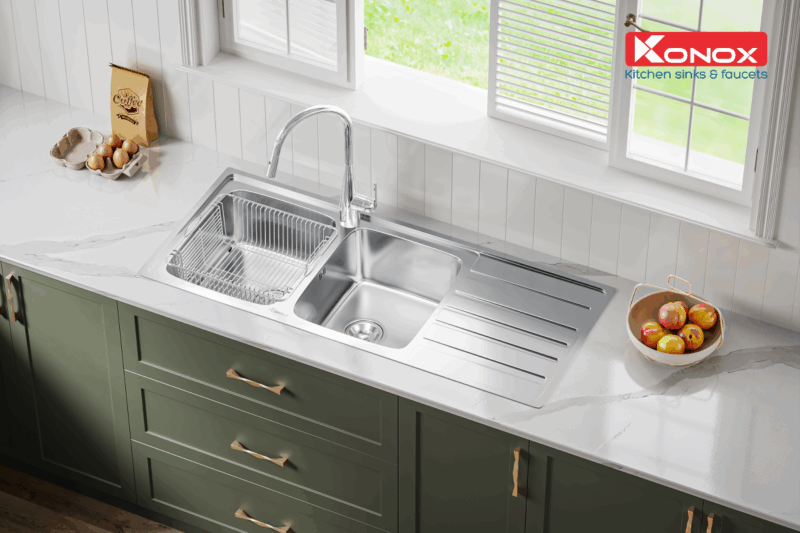 CHẬU RỬA BÁT KONOX ARTUSI KS11650 1D BÀN PHẢI 3 CHẬU RỬA BÁT KONOX ARTUSI KS11650 1D BÀN PHẢI