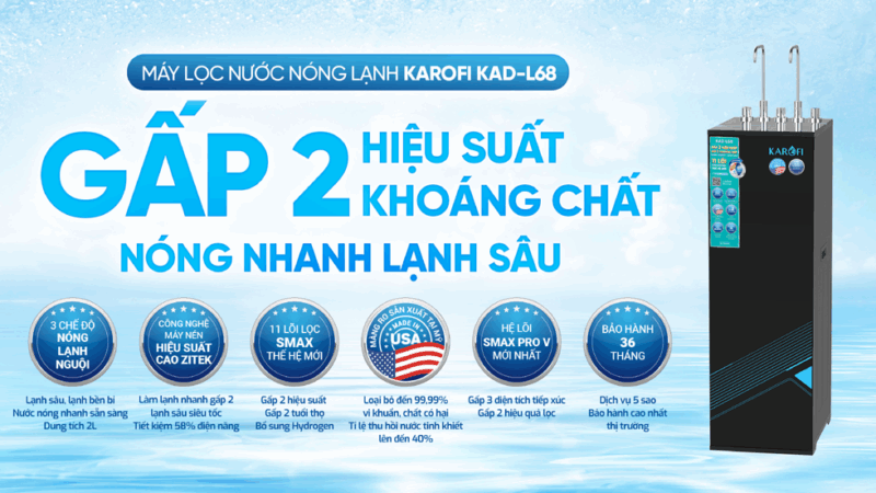 MÁY LỌC NƯỚC KAROFI KAD-L68 6 MÁY LỌC NƯỚC KAROFI KAD-L68