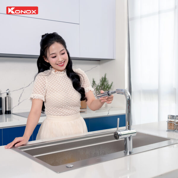 VÒI RỬA BÁT KONOX STREAM CHROME 3 VÒI RỬA BÁT KONOX STREAM CHROME