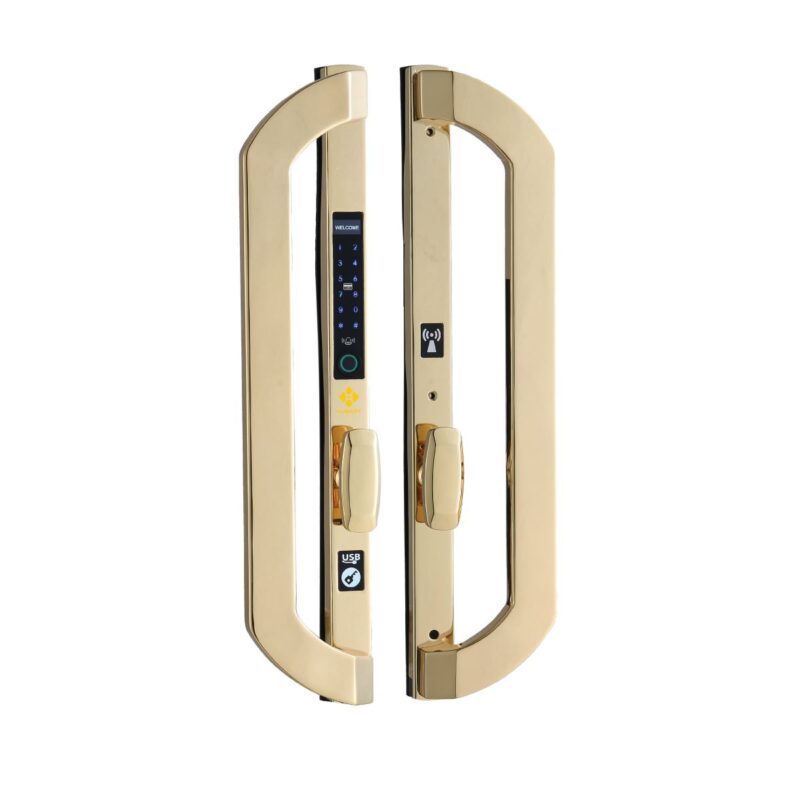 KHÓA VÂN TAY CỬA NHÔM HUBERT HB CNI8 EU GOLD 24K