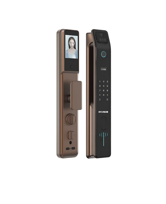 KHOÁ VÂN TAY CỬA GỖ HYUNDAI HY-SLA808F AMBER GOLD