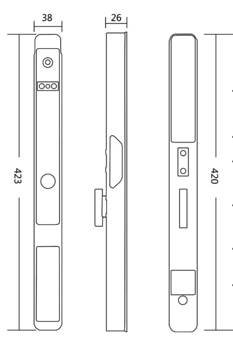 KHOÁ VÂN TAY CỬA GỖ HYUNDAI HY-SLS005F 3 KHOÁ VÂN TAY CỬA GỖ HYUNDAI HY-SLS005F