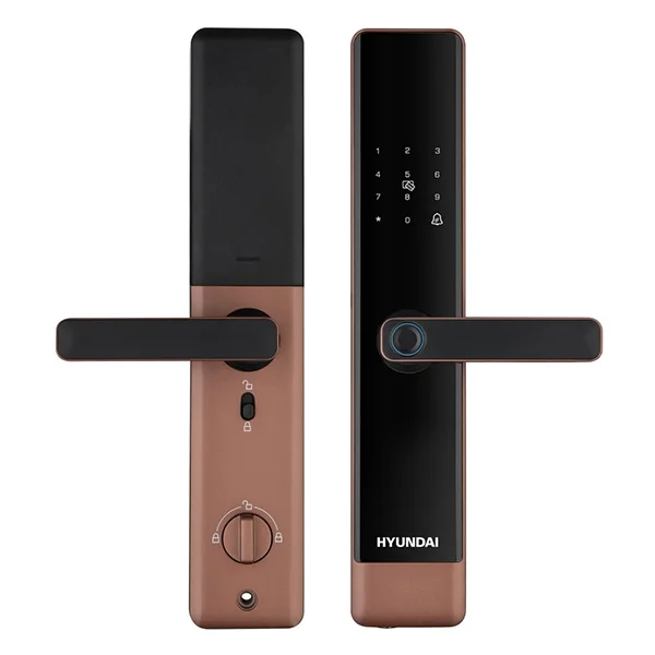 KHÓA VÂN TAY CỬA NHÔM HYUNDAI HY-SL007 AMBER GOLD
