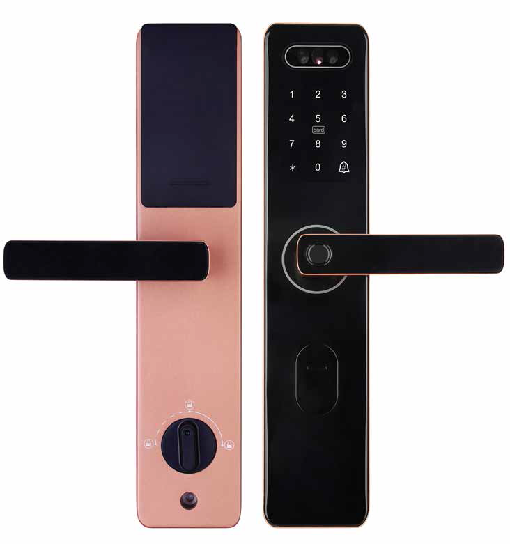 KHÓA VÂN TAY CỬA GỖ HUBERT HB CG75 ROSE GOLD