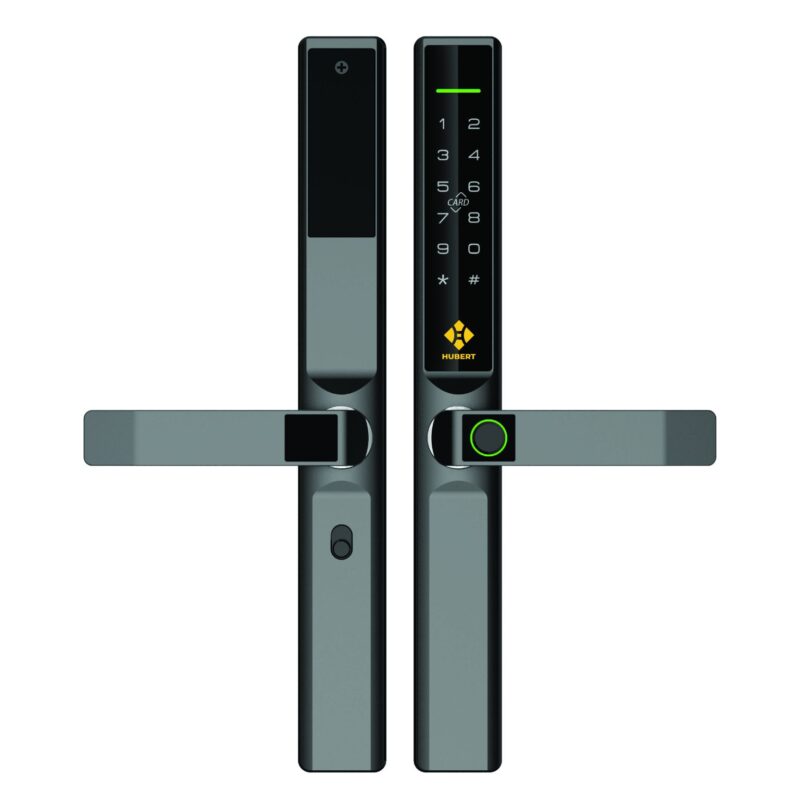 KHÓA VÂN TAY CỬA NHÔM HUBERT HB CN68 ROUGH BLACK