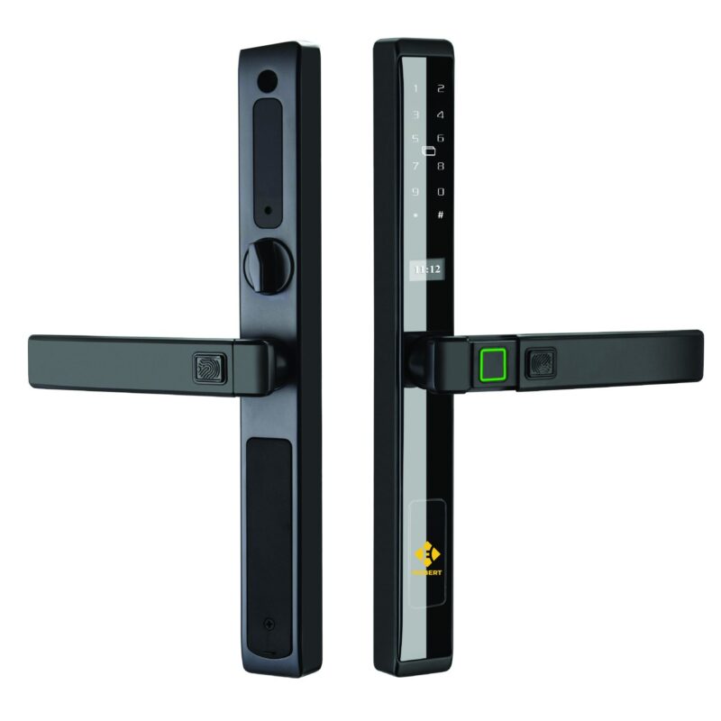 KHÓA VÂN TAY CỬA NHÔM HUBERT HB CN77 BLACK