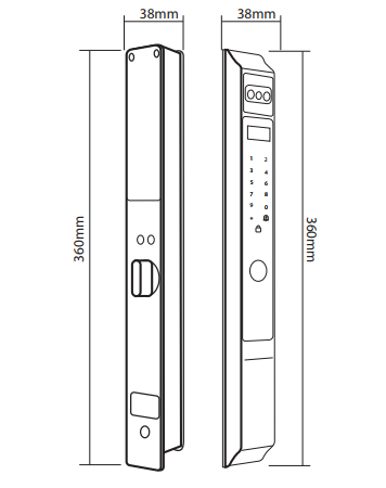 KHÓA VÂN TAY CỬA NHÔM HUBERT HB CN85F BLACK 11 KHÓA VÂN TAY CỬA NHÔM HUBERT HB CN85F BLACK