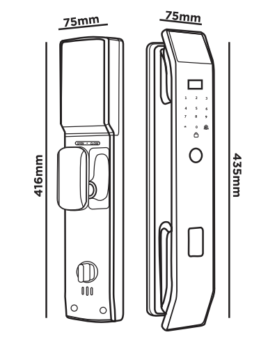 KHÓA VÂN TAY CỬA GỖ HUBERT HB CG25 BLACK 17 KHÓA VÂN TAY CỬA GỖ HUBERT HB CG25 BLACK