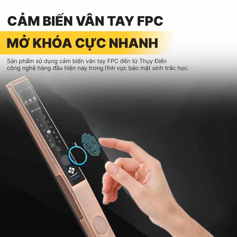 KHÓA VÂN TAY CỬA NHÔM HUBERT HB CN82F SILVER 5 KHÓA VÂN TAY CỬA NHÔM HUBERT HB CN82F SILVER