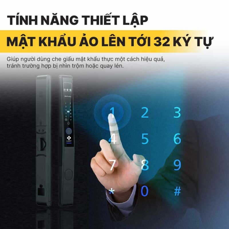 KHÓA VÂN TAY CỬA NHÔM HUBERT HB CN82F SILVER 6 KHÓA VÂN TAY CỬA NHÔM HUBERT HB CN82F SILVER