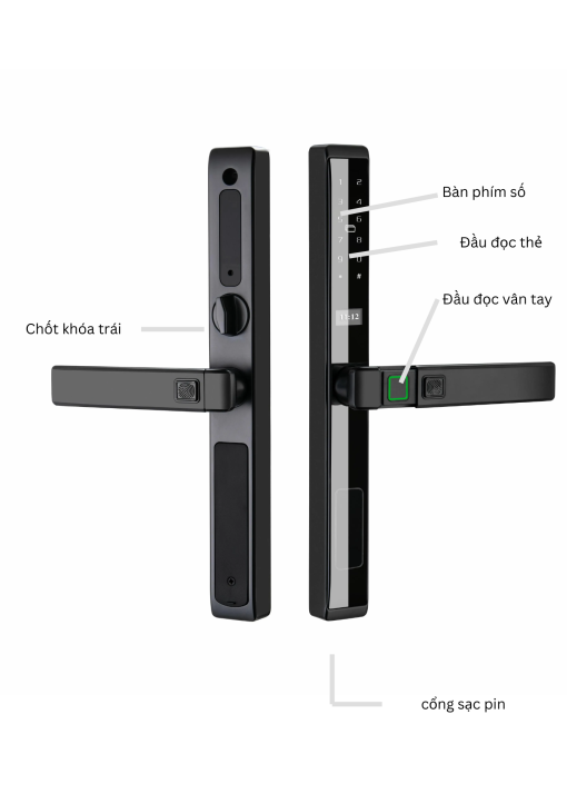 KHÓA VÂN TAY CỬA NHÔM HUBERT HB CN77 GRAY 16 KHÓA VÂN TAY CỬA NHÔM HUBERT HB CN77 GRAY