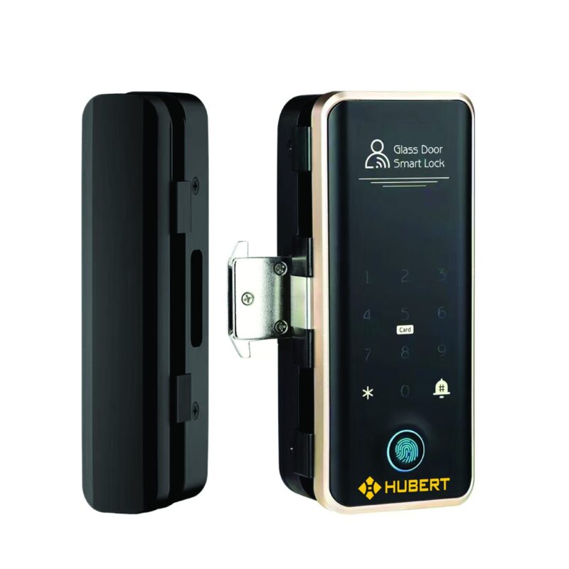 KHÓA VÂN TAY CỬA KÍNH HUBERT HB CK68 BLACK