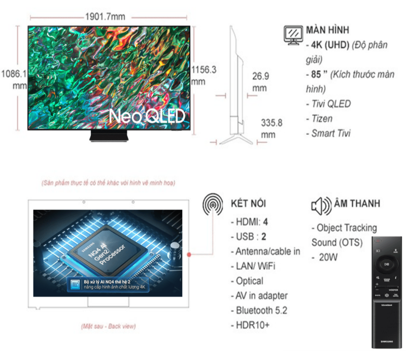 Smart Tivi Samsung Neo QLED 4K 85 Inch QA85QN85F 1 Smart Tivi Samsung Neo QLED 4K 85 Inch QA85QN85F