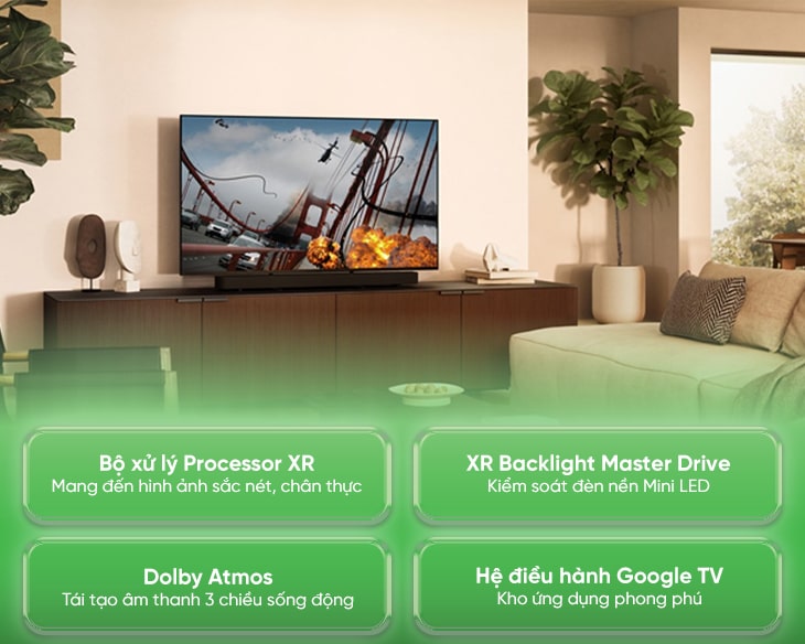 GOOGLE TIVI QLED MINILED SONY 4K 75 INCH K-75XR70 10 GOOGLE TIVI QLED MINILED SONY 4K 75 INCH K-75XR70