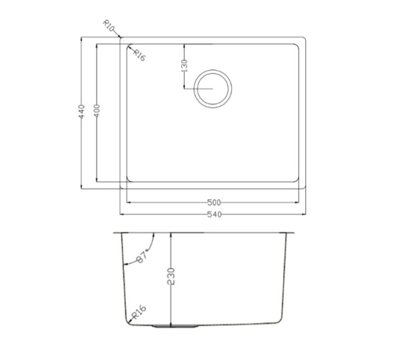 Chậu rửa bát phong cách Nhật bề mặt mịn Tari 500SM 3 Chậu rửa bát phong cách Nhật bề mặt mịn Tari 500SM