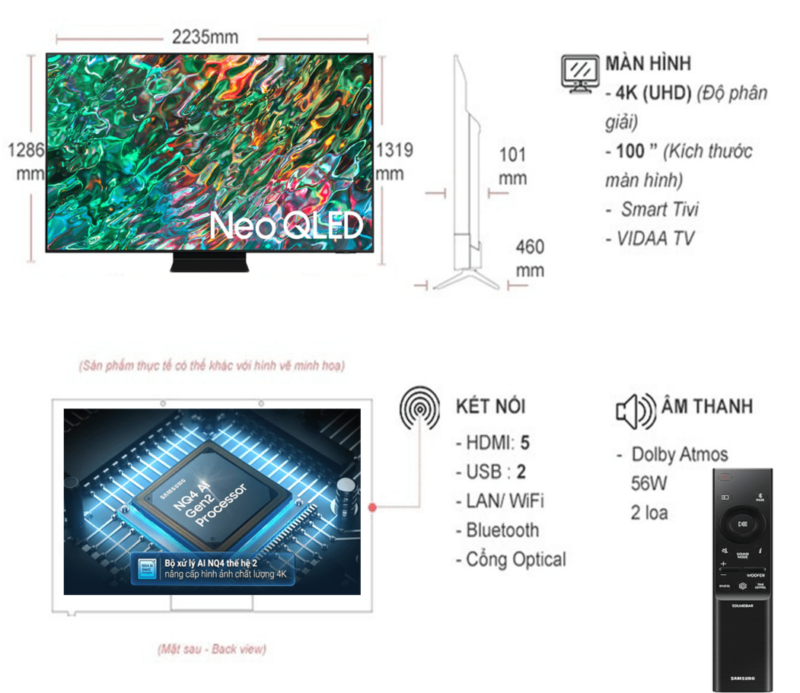Smart Tivi Samsung Neo QLED 4K 100 Inch QA100QN80F 1 Smart Tivi Samsung Neo QLED 4K 100 Inch QA100QN80F