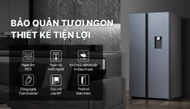 TỦ LẠNH AQUA INVERTER 569 LÍT AQR-S633XA(WSL) 8 TỦ LẠNH AQUA INVERTER 569 LÍT AQR-S633XA(WSL)