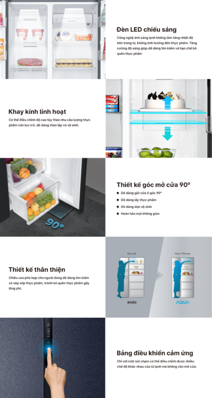 TỦ LẠNH AQUA INVERTER 550 LÍT AQR-S612XA(CBC) 16 TỦ LẠNH AQUA INVERTER 550 LÍT AQR-S612XA(CBC)