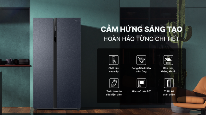 TỦ LẠNH AQUA INVERTER 550 LÍT AQR-S612XA(CBC) 10 TỦ LẠNH AQUA INVERTER 550 LÍT AQR-S612XA(CBC)