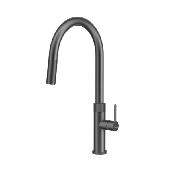 VÒI RỬA BÁT DÂY RÚT KONOX LASI GUN METAL 17 VÒI RỬA BÁT DÂY RÚT KONOX LASI GUN METAL