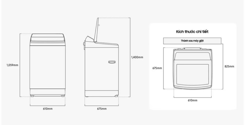 Máy giặt Samsung Inverter AI 13 kg WA80F13S5BSV 1 Máy giặt Samsung Inverter AI 13 kg WA80F13S5BSV
