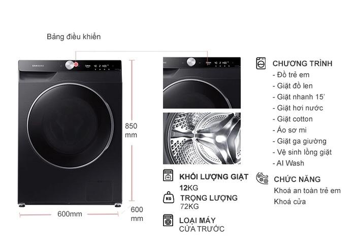 Máy giặt Samsung Inverter 12 kg WW12CGP44DSBSV 6 Máy giặt Samsung Inverter 12 kg WW12CGP44DSBSV