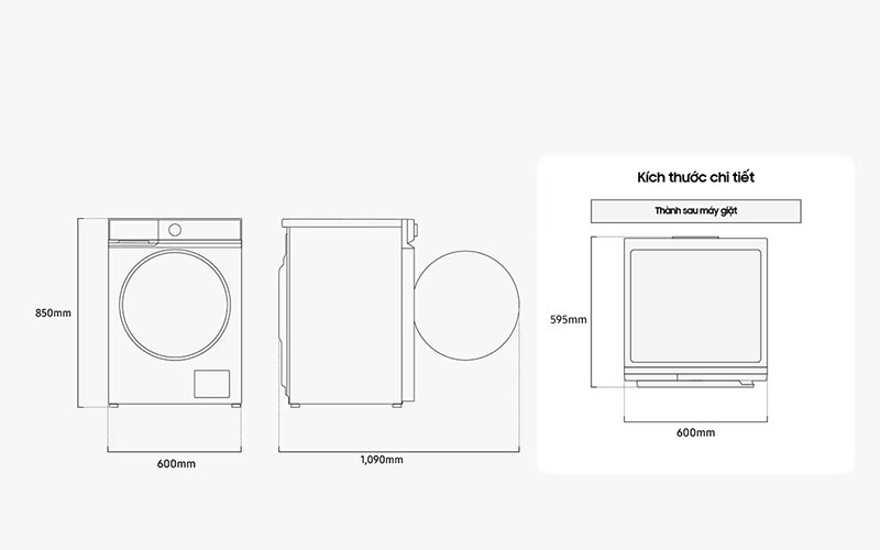 Máy giặt Samsung Inverter 10 kg WW10DB7U34GWSV 1 Máy giặt Samsung Inverter 10 kg WW10DB7U34GWSV