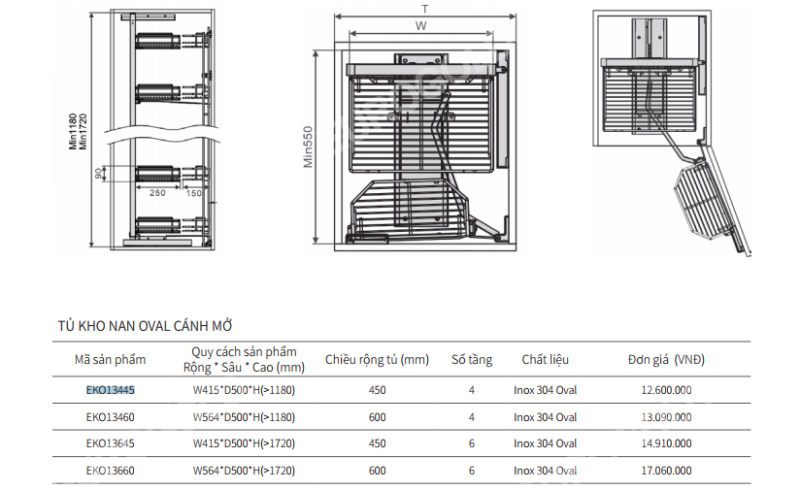 TỦ KHO NAN OVAL CÁNH MỞ EUROGOLD EKO13660 2 TỦ KHO NAN OVAL CÁNH MỞ EUROGOLD EKO13660