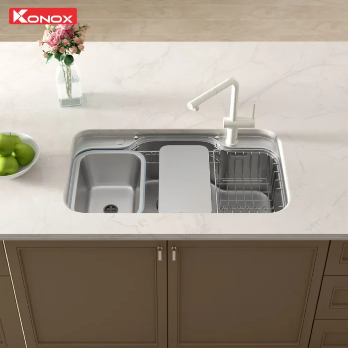 Chậu rửa bát chống xước Workstation Sink Dekor 8048SU 2 Chậu rửa bát chống xước Workstation Sink Dekor 8048SU