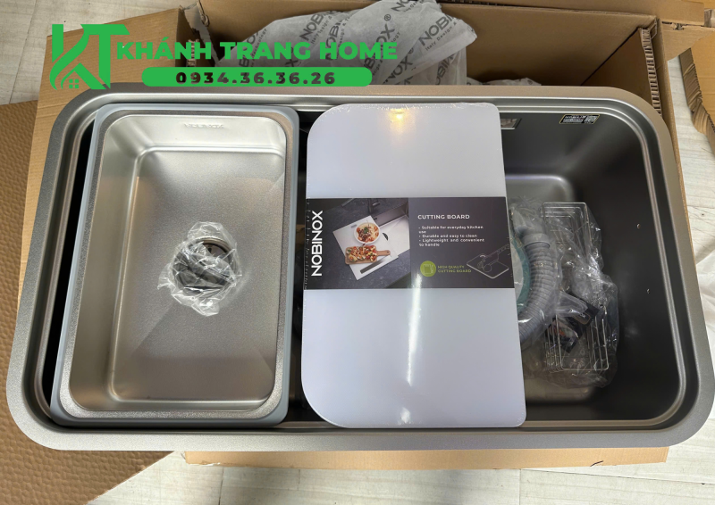 CHẬU RỬA BÁT 1 HỐ NOBINOX NOVA A283D TẶNG KÈM VÒI 15 CHẬU RỬA BÁT 1 HỐ NOBINOX NOVA A283D TẶNG KÈM VÒI
