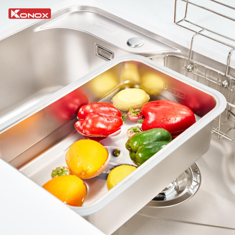 Chậu rửa bát phong cách Nhật chống xước Konox Tari Smart 7851 2 Chậu rửa bát phong cách Nhật chống xước Konox Tari Smart 7851