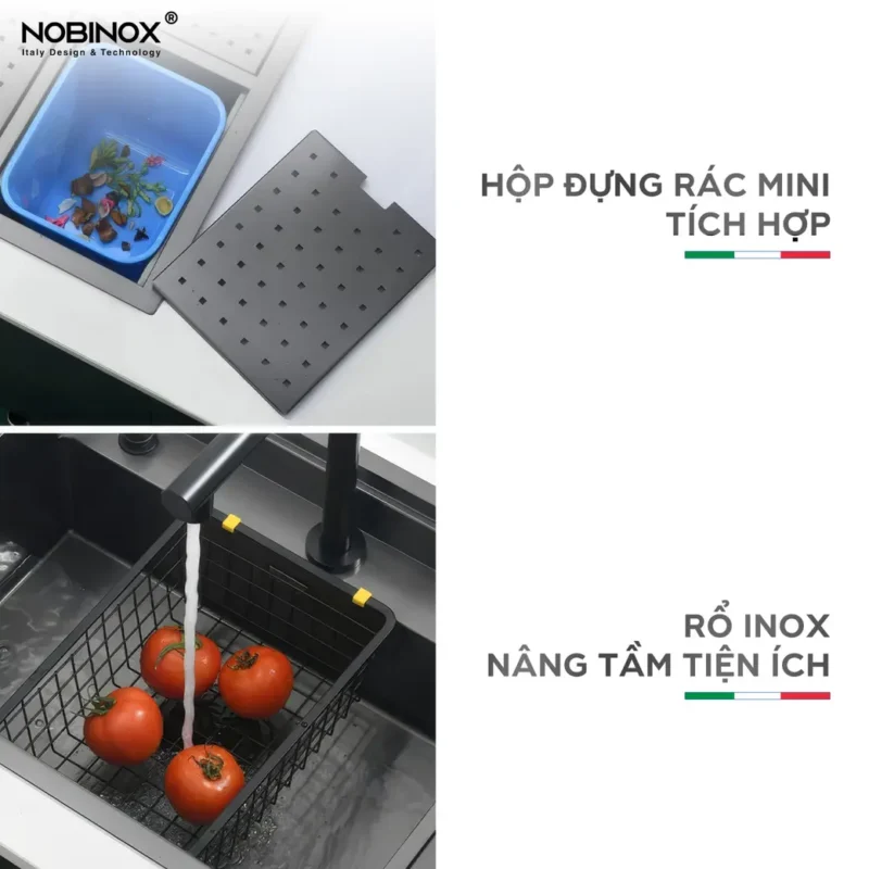 CHẬU RỬA BÁT NOBINOX LUMIA NJ510B TẶNG KÈM VÒI 2 CHẬU RỬA BÁT NOBINOX LUMIA NJ510B TẶNG KÈM VÒI