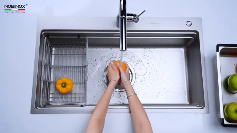 CHẬU RỬA BÁT NOBINOX LIRA NJ564D TẶNG KÈM VÒI 9 CHẬU RỬA BÁT NOBINOX LIRA NJ564D TẶNG KÈM VÒI