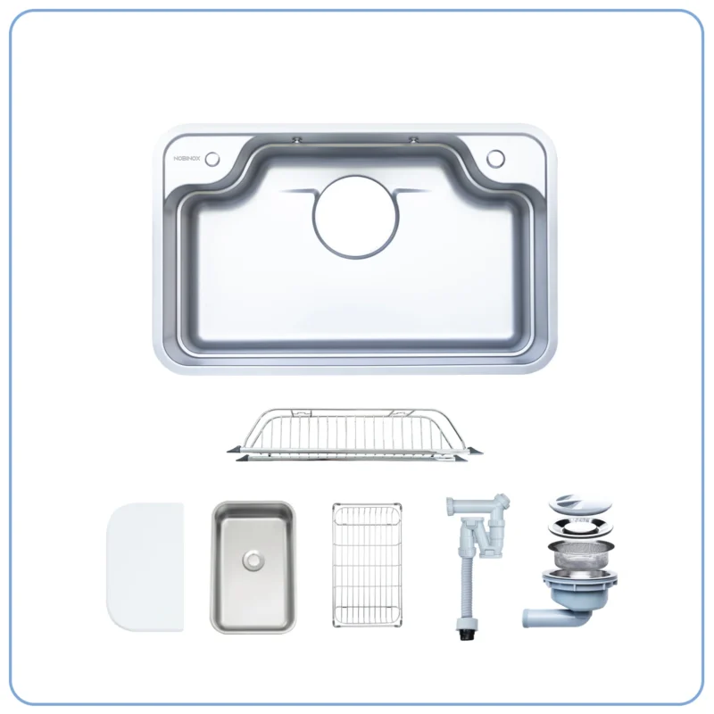 CHẬU RỬA BÁT 1 HỐ NOBINOX ARVO B275 TẶNG KÈM VÒI 6 CHẬU RỬA BÁT 1 HỐ NOBINOX ARVO B275 TẶNG KÈM VÒI