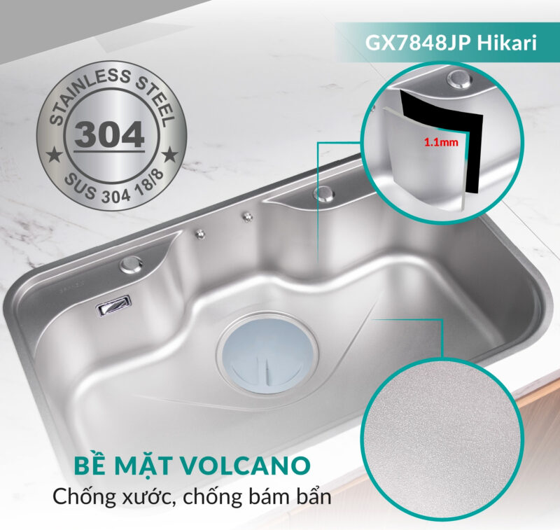 CHẬU RỬA BÁT GRANDX GX7848JP HIKARI 4 CHẬU RỬA BÁT GRANDX GX7848JP HIKARI