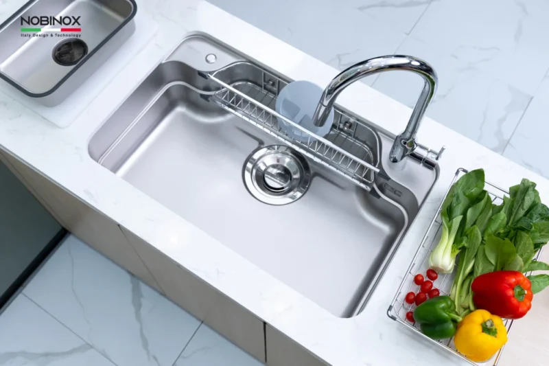 CHẬU RỬA BÁT 1 HỐ NOBINOX ARVO B085 5 CHẬU RỬA BÁT 1 HỐ NOBINOX ARVO B085