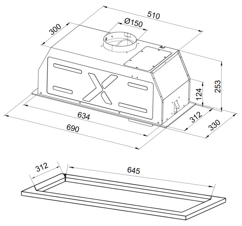 MÁY HÚT MÙI ÂM TỦ GRANDX GX H70F79G 17 MÁY HÚT MÙI ÂM TỦ GRANDX GX H70F79G