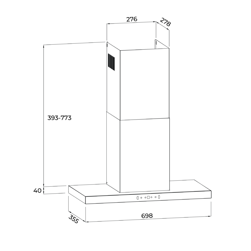 Máy hút mùi áp tường Malloca SLIM MH7035TS 1 Máy hút mùi áp tường Malloca SLIM MH7035TS