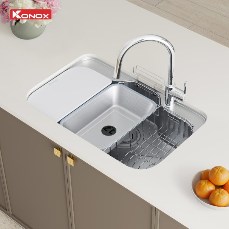 Chậu rửa bát phong cách Nhật chống xước Konox Tari Smart 7851 4 Chậu rửa bát phong cách Nhật chống xước Konox Tari Smart 7851