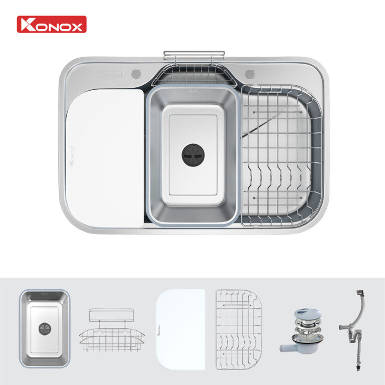 Chậu rửa bát phong cách Nhật chống xước Konox Tari Smart 7851 6 Chậu rửa bát phong cách Nhật chống xước Konox Tari Smart 7851