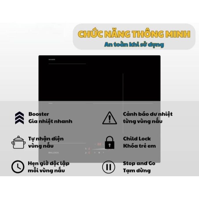 Bếp từ 3 vùng nấu Malloca MI593FZ 1 Bếp từ 3 vùng nấu Malloca MI593FZ