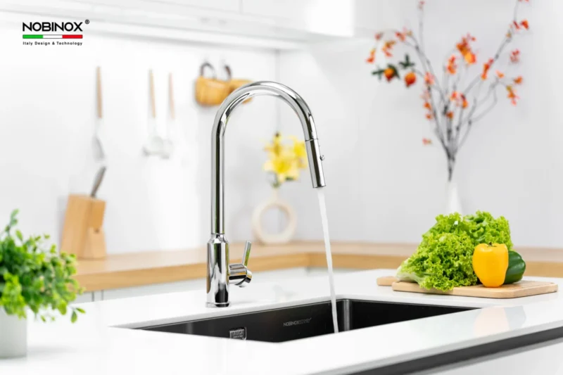 VÒI RỬA BÁT DÂY RÚT NOBINOX IVY NX202 7 VÒI RỬA BÁT DÂY RÚT NOBINOX IVY NX202