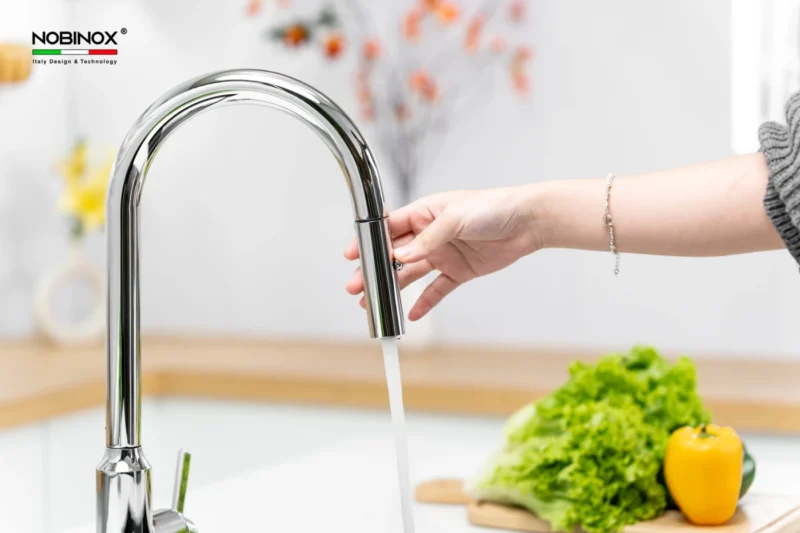 VÒI RỬA BÁT DÂY RÚT NOBINOX IVY NX202 10 VÒI RỬA BÁT DÂY RÚT NOBINOX IVY NX202